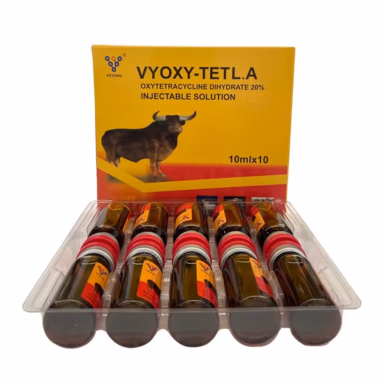 Long Acting Oxytetracycline Injection 20% Veterinary Medicine Drugs for Cattle Sheep Goats Horse Poultry Use